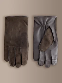 Marron - Gants Signature en daim