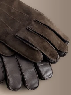 Marron - Gants Signature en daim