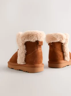 Marron - Grandes Bottes à enfiler en daim