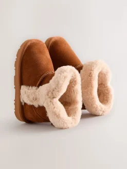 Marron - Grandes Bottes à enfiler en daim