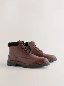 Marron - Grandes Bottes zippées en cuir