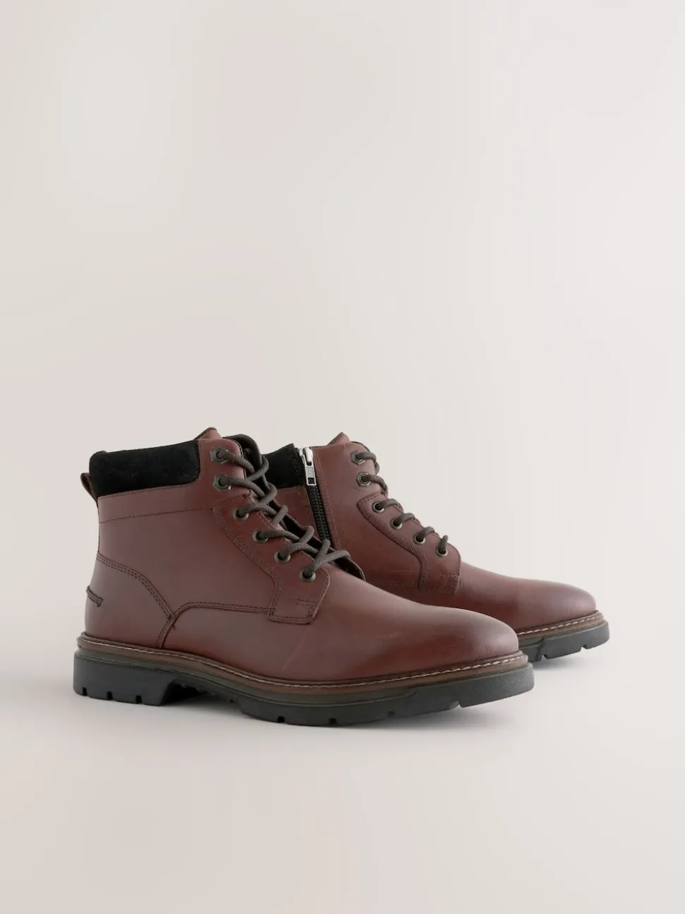 Marron - Grandes Bottes zippées en cuir