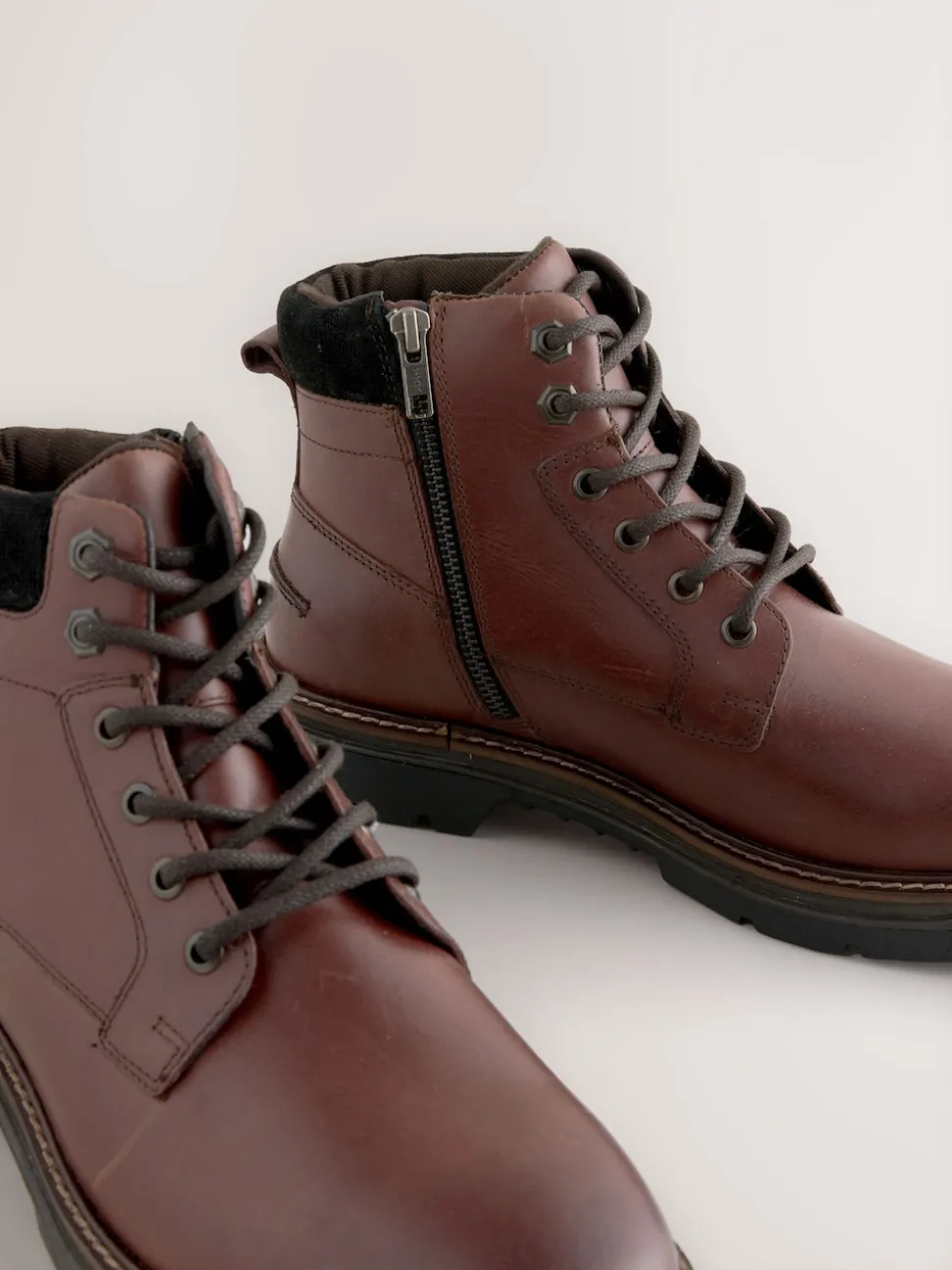 Marron - Grandes Bottes zippées en cuir