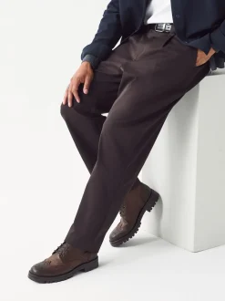 Marron - Grands bottes Brogue épaisses à lacets