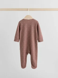 Marron à imprimé petites fleurs - Combinaisons de nuit pour bébé 3 Pack (0-2ans)