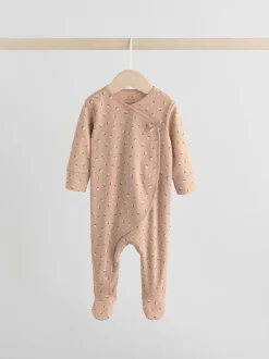 Marron à imprimé petites fleurs - Combinaisons de nuit pour bébé 3 Pack (0-2ans)