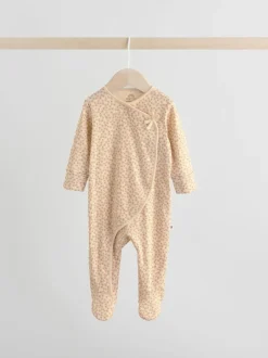 Marron à imprimé petites fleurs - Combinaisons de nuit pour bébé 3 Pack (0-2ans)