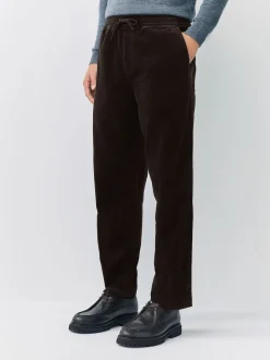 Marron - Joggings en velours côtelé