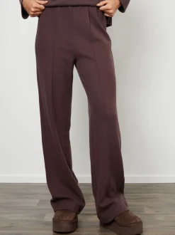 Marron - Joggings Threadbare côtelé confortable à enfiler à jambe large