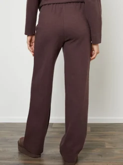 Marron - Joggings Threadbare côtelé confortable à enfiler à jambe large