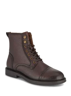 Marron - Jones Bootmaker Davide Bottes militaires Coupe large en cuir
