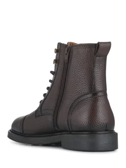 Marron - Jones Bootmaker Davide Bottes militaires Coupe large en cuir