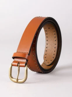 Marron - Lakeland Leather Sandale Studded Belt (ceinture cloutée en cuir)