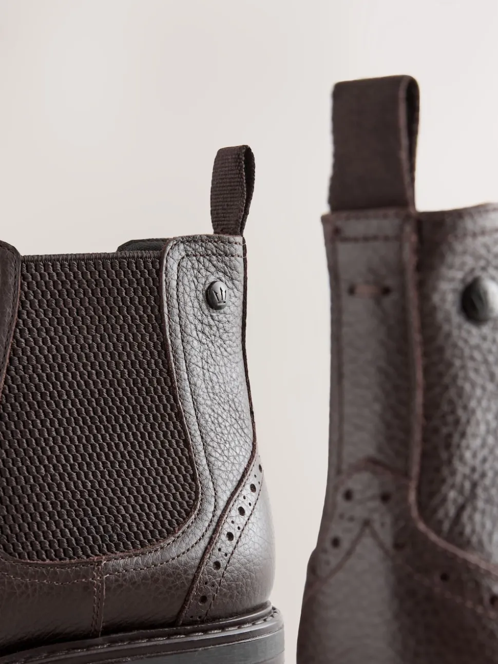 Marron - Leather Chelsea Boots