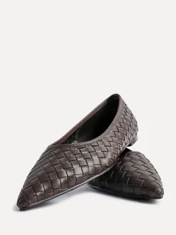 Marron - Linzi Ballerines tissées Talina à bout pointu