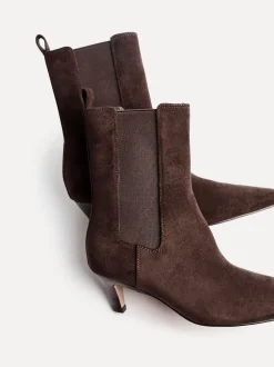 Marron - Linzi Bottes Ritual à talons chaton Chelsea