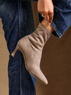 Marron - Linzi Bottes/Bottines montante à talon chaton