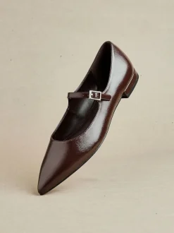 Marron - Linzi Seattle Chaussures plates Mary Jane à bout pointu
