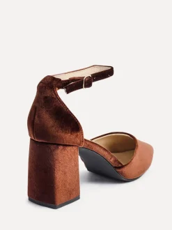 Marron - Linzi talons de cour pointus classiques Glam