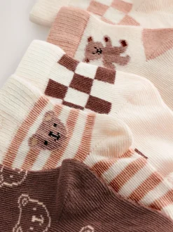 Marron - Lot de 5 chaussettes pour bébé (0mois-2ans)