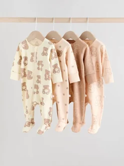 Marron - Lot de 4 dors-bien bébé à fermeture éclair bidirectionnelle (0mois -2ans)