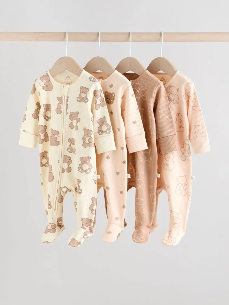 Marron - Lot de 4 dors-bien bébé à fermeture éclair bidirectionnelle (0mois -2ans)