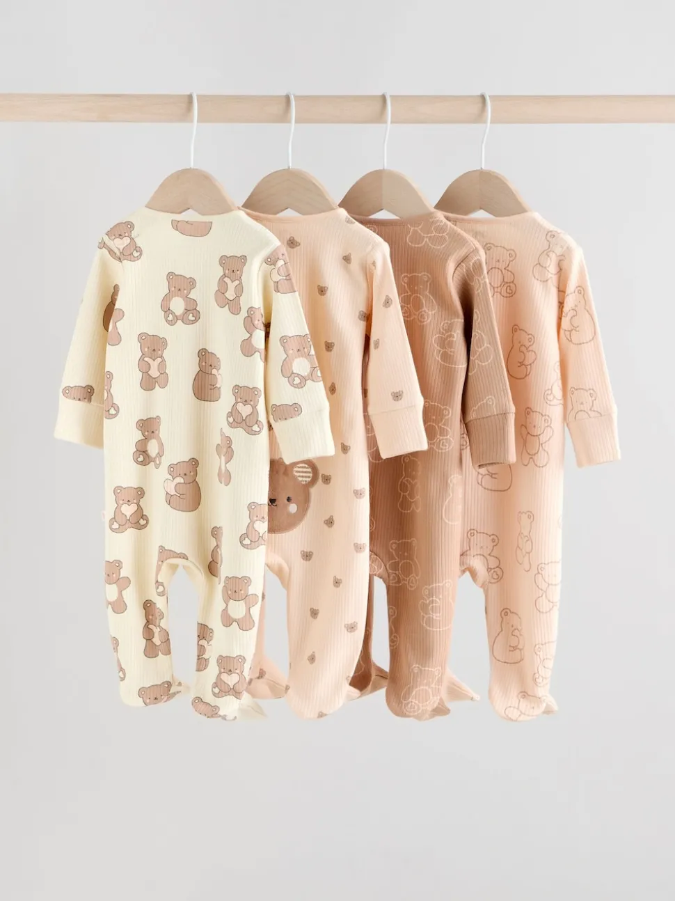 Marron - Lot de 4 dors-bien bébé à fermeture éclair bidirectionnelle (0mois -2ans)