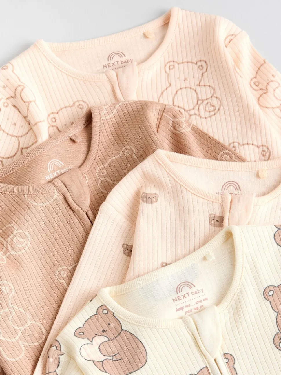 Marron - Lot de 4 dors-bien bébé à fermeture éclair bidirectionnelle (0mois -2ans)