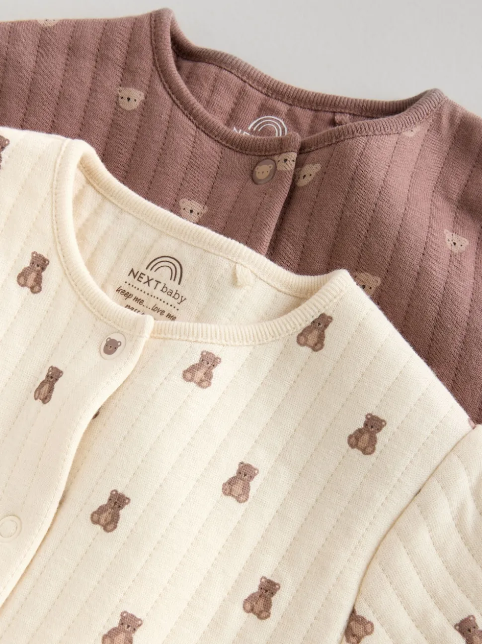 Marron - Lot de 2 dors-bien ours matelassés bébé