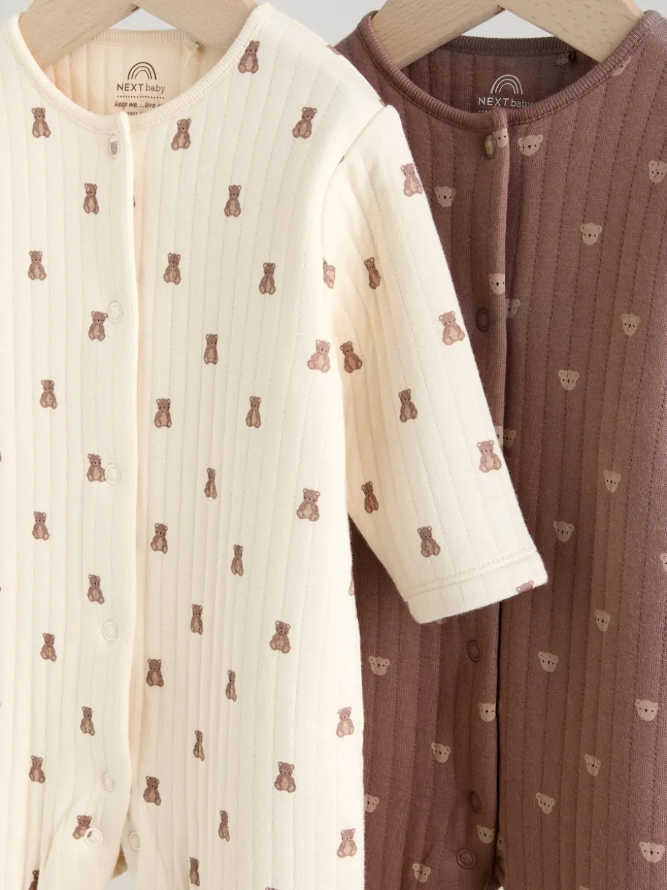 Marron - Lot de 2 dors-bien ours matelassés bébé