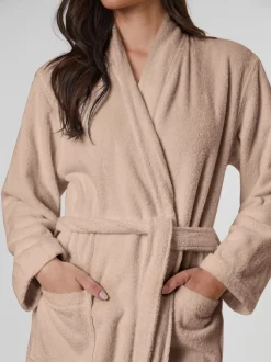 Marron - Loungeable Peignoir classique en éponge