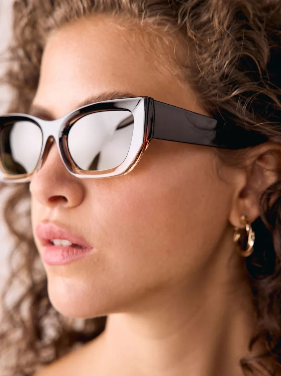 Marron - Lunettes de soleil carrées