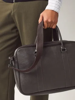 Marron - Mallette en similicuir