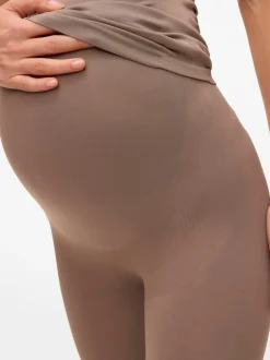 Marron - Mamalicious Leggings de maternité sans coutures