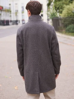 Marron - Manteau en entonnoir Blend en laine avec Vestes sans manches factice