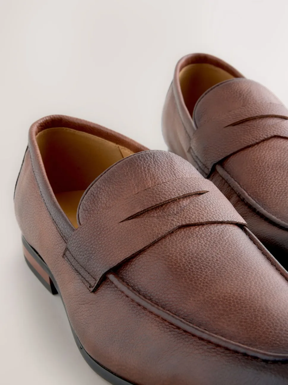 Marron - Mocassins en cuir embossé