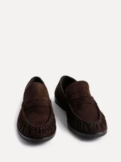 Marron - Mocassins Linzi Belmont froncés en cuir daim