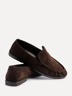 Marron - Mocassins Linzi Belmont froncés en cuir daim