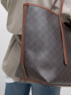 Marron à monogramme - Grand Sac épaule