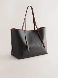 Marron à monogramme - Grand Sac épaule