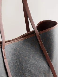 Marron à monogramme - Grand Sac épaule