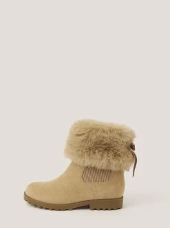 Marron - Monsoon bottes Chelsea en fourrure