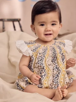 Marron À motifs - Barboteuse brodée Cath Kidston 100% coton imprimée