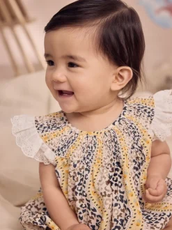 Marron À motifs - Barboteuse brodée Cath Kidston 100% coton imprimée