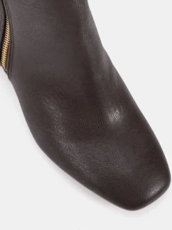 Marron - Novo Bottes Kate zippées à talons carrés et bout carré