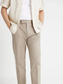 Marron - Pantalon chino River Island coupe fuselée avec boucles de ceinture