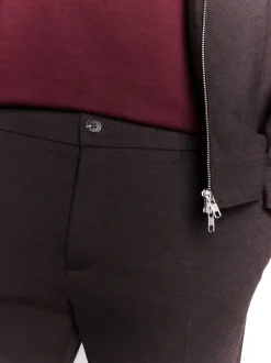 Marron - Pantalon élégant à taille élastique avec contenu en laine