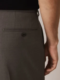 Marron - Pantalon élégant plissé coupe décontractée