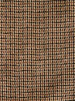 Marron à petit motif pied-de-poule - Slim Fit (Slim Fit) - Pantalons texturés élégants