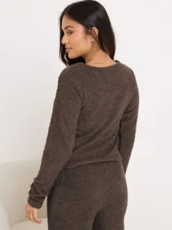 Marron - PixieGirl Petite haut de Pyjamas en chenille